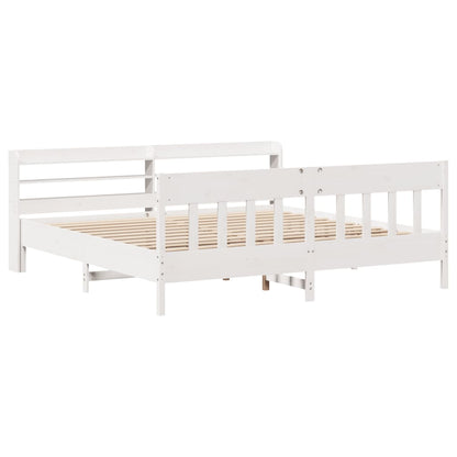Letto senza Materasso Bianco 180x200 cm Legno Massello di Pino - homemem39