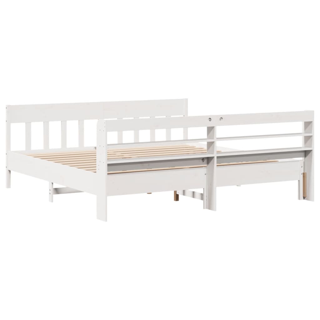 Letto senza Materasso Bianco 180x200 cm Legno Massello di Pino - homemem39
