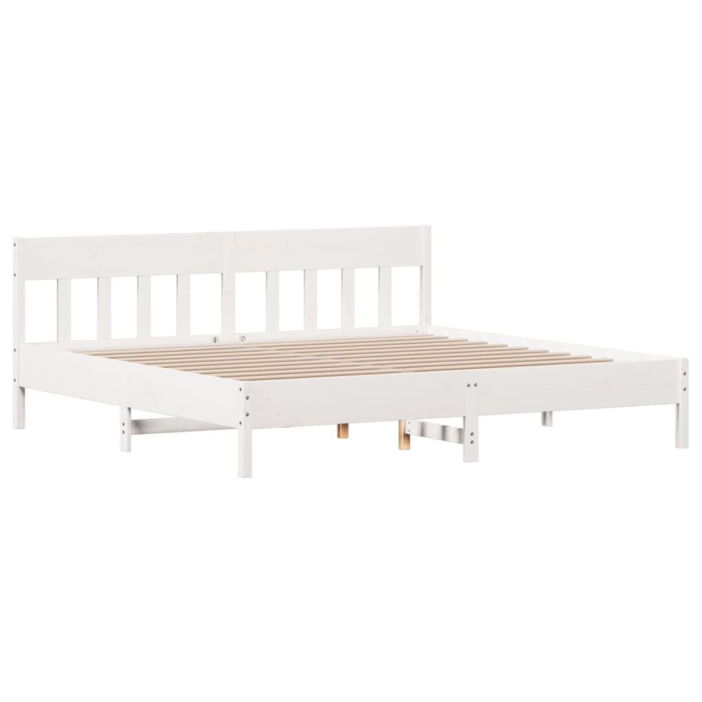 Letto senza Materasso Bianco 180x200 cm Legno Massello di Pino - homemem39