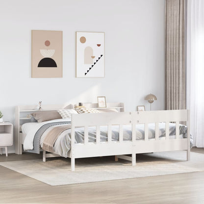 Letto senza Materasso Bianco 180x200 cm Legno Massello di Pino - homemem39