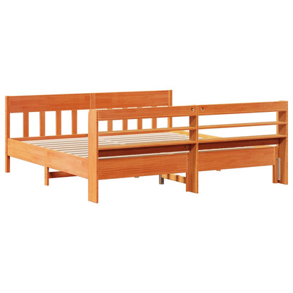Letto senza Materasso Marrone Cera 180x200 cm in Legno di Pino | homemem39