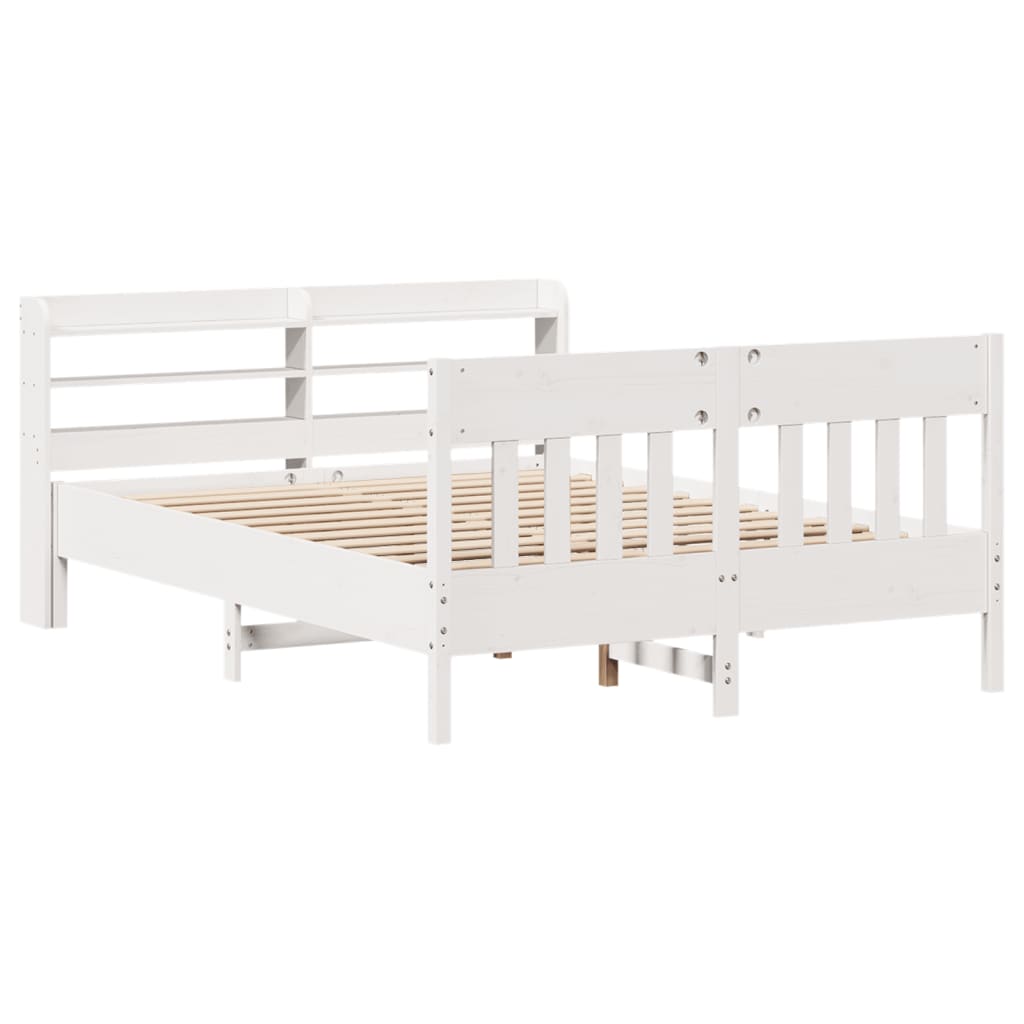 Letto senza Materasso Bianco 140x200 cm Legno Massello di Pino - homemem39