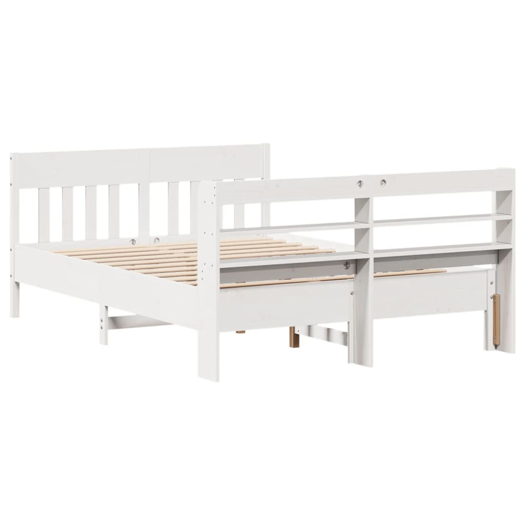 Letto senza Materasso Bianco 140x200 cm Legno Massello di Pino - homemem39