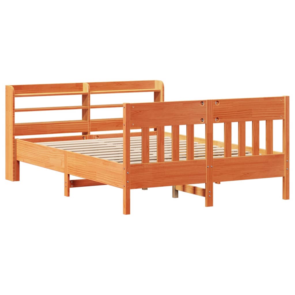 Giroletto senza Materasso Marrone Cera 140x200cm Massello Pino | homemem39