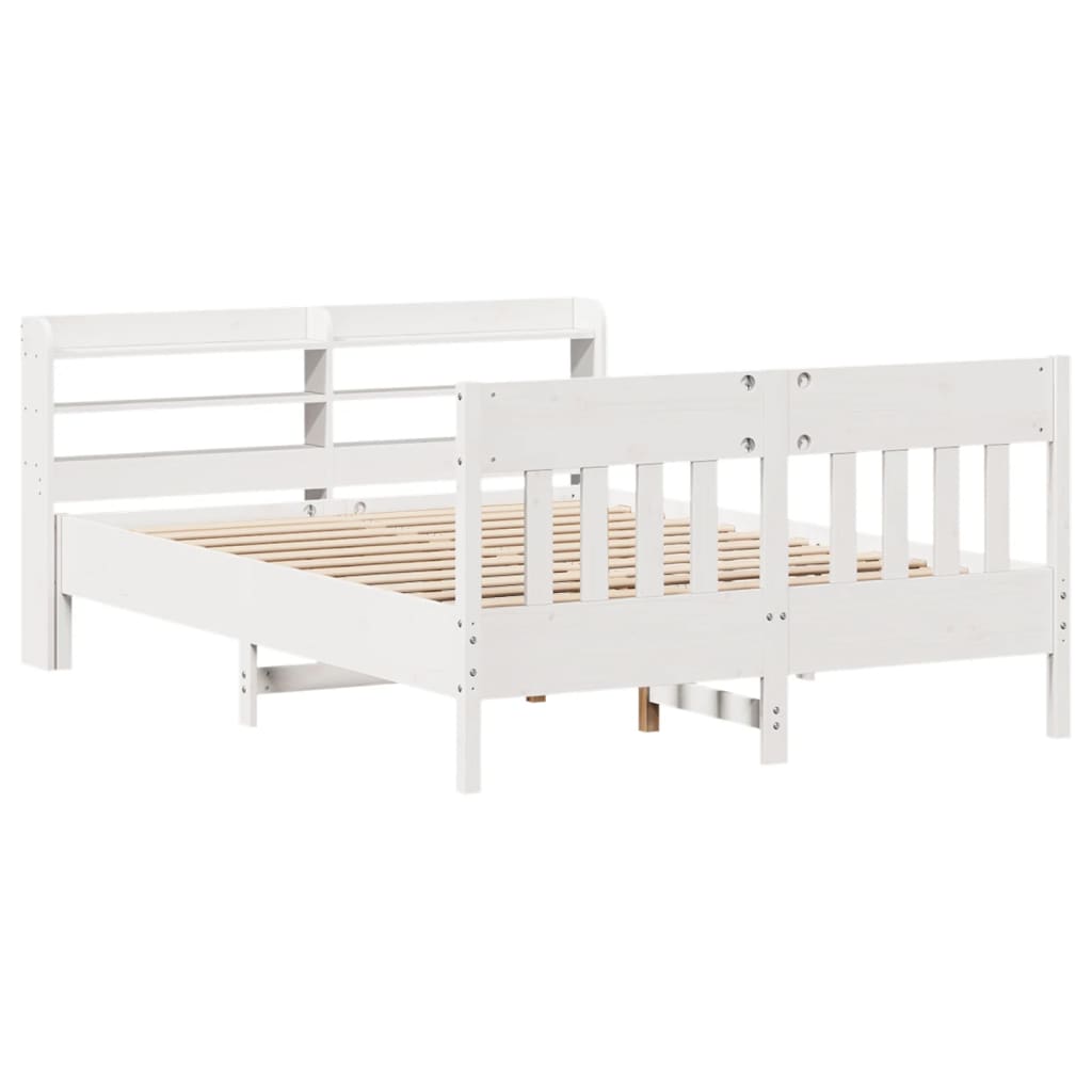 Letto senza Materasso Bianco 120x200 cm Legno Massello di Pino | homemem39