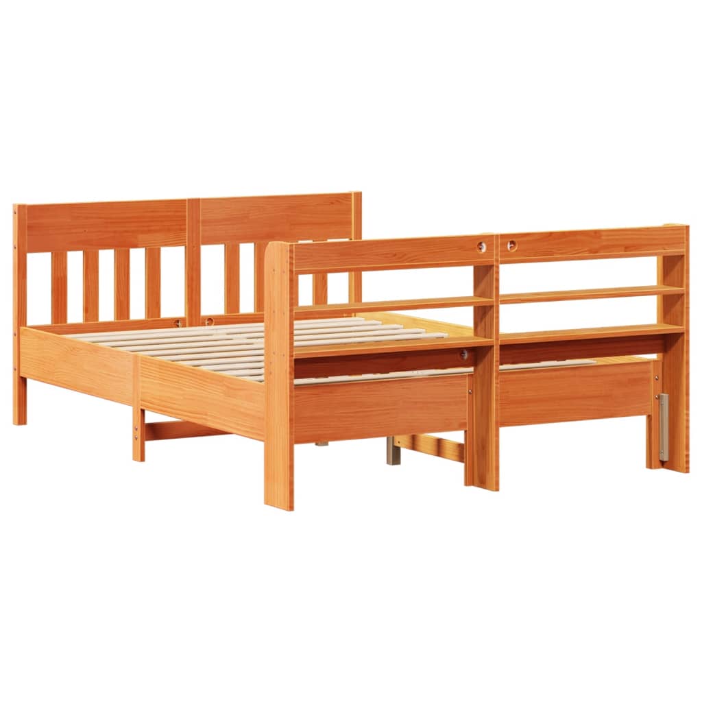 Letto senza Materasso Marrone Cera 120x200 cm in Legno di Pino | homemem39