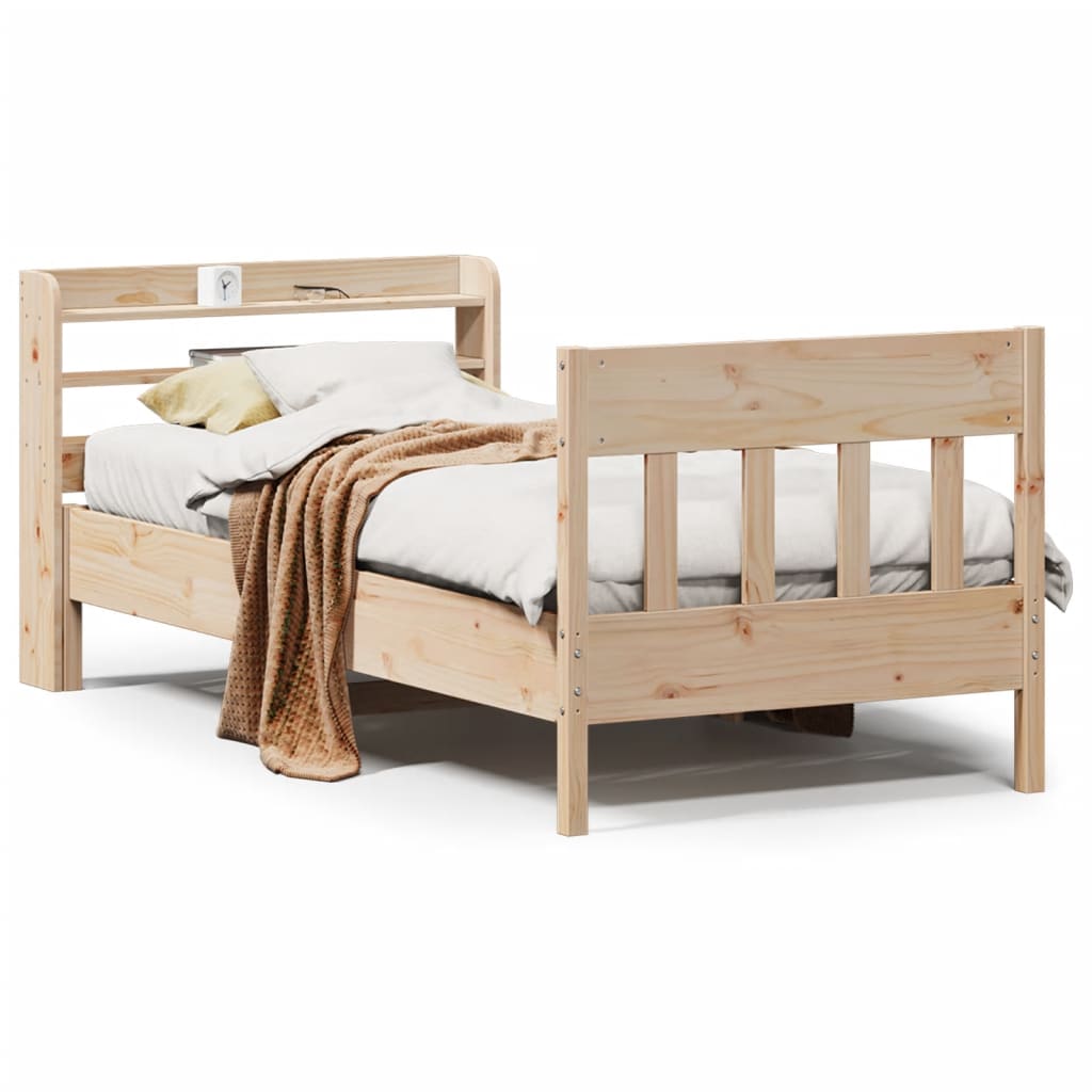 Letto senza Materasso 90x200 cm in Legno Massello di Pino - homemem39