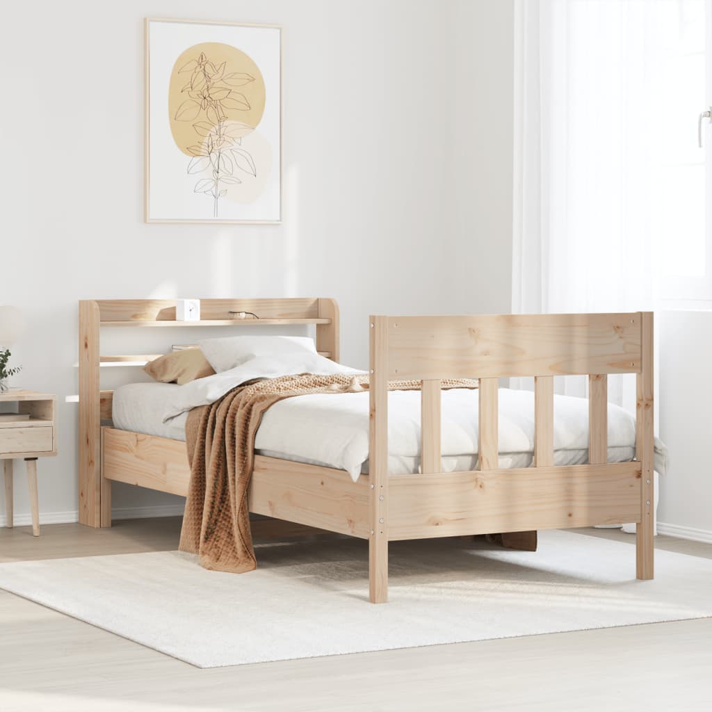 Letto senza Materasso 90x200 cm in Legno Massello di Pino - homemem39