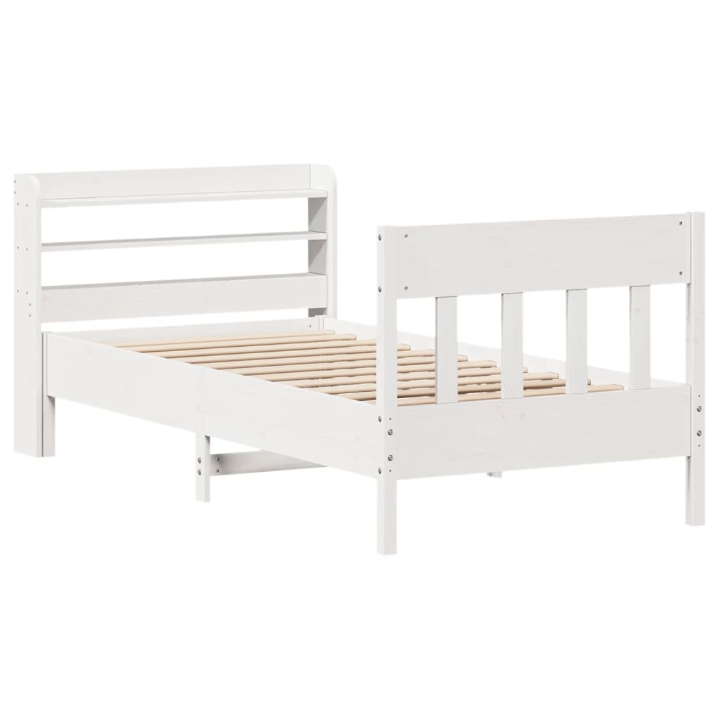 Letto senza Materasso Bianco 90x200 cm Legno Massello di Pino - homemem39