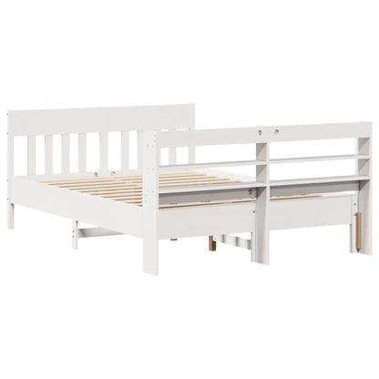 Letto senza Materasso Bianco 140x190 cm Legno Massello di Pino - homemem39