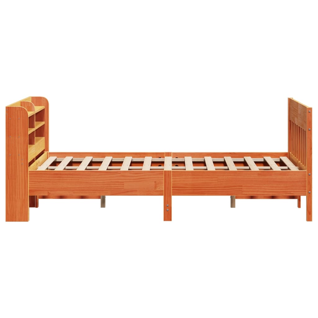 Letto senza Materasso Marrone Cera 140x190 cm in Legno di Pino - homemem39