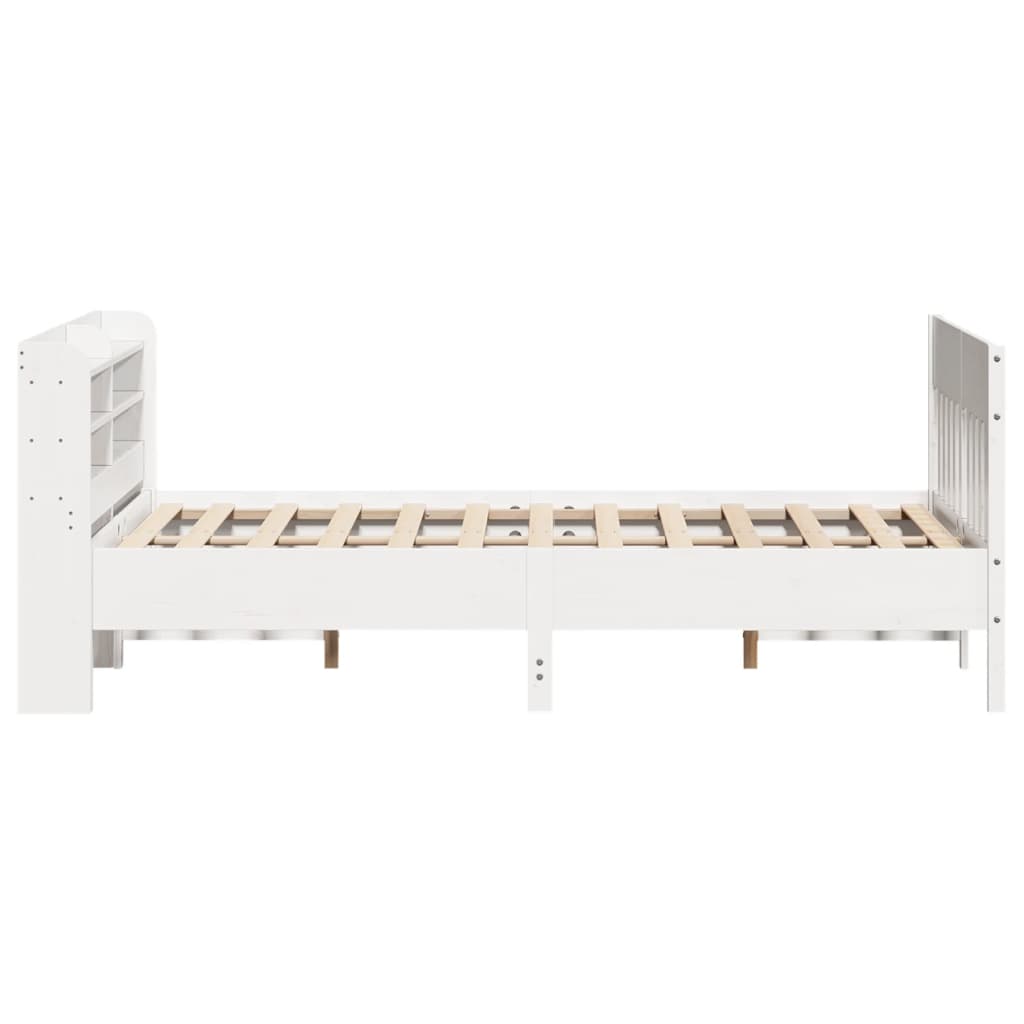 Letto senza Materasso Bianco 135x190 cm Legno Massello di Pino - homemem39