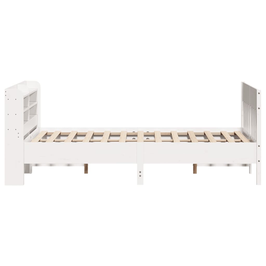 Letto senza Materasso Bianco 120x190 cm Legno Massello di Pino