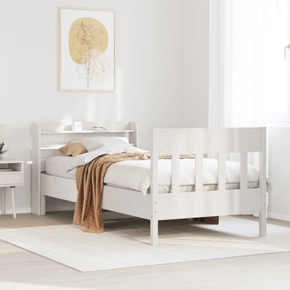 Letto senza Materasso Bianco 90x190 cm in Legno Massello Pino - homemem39