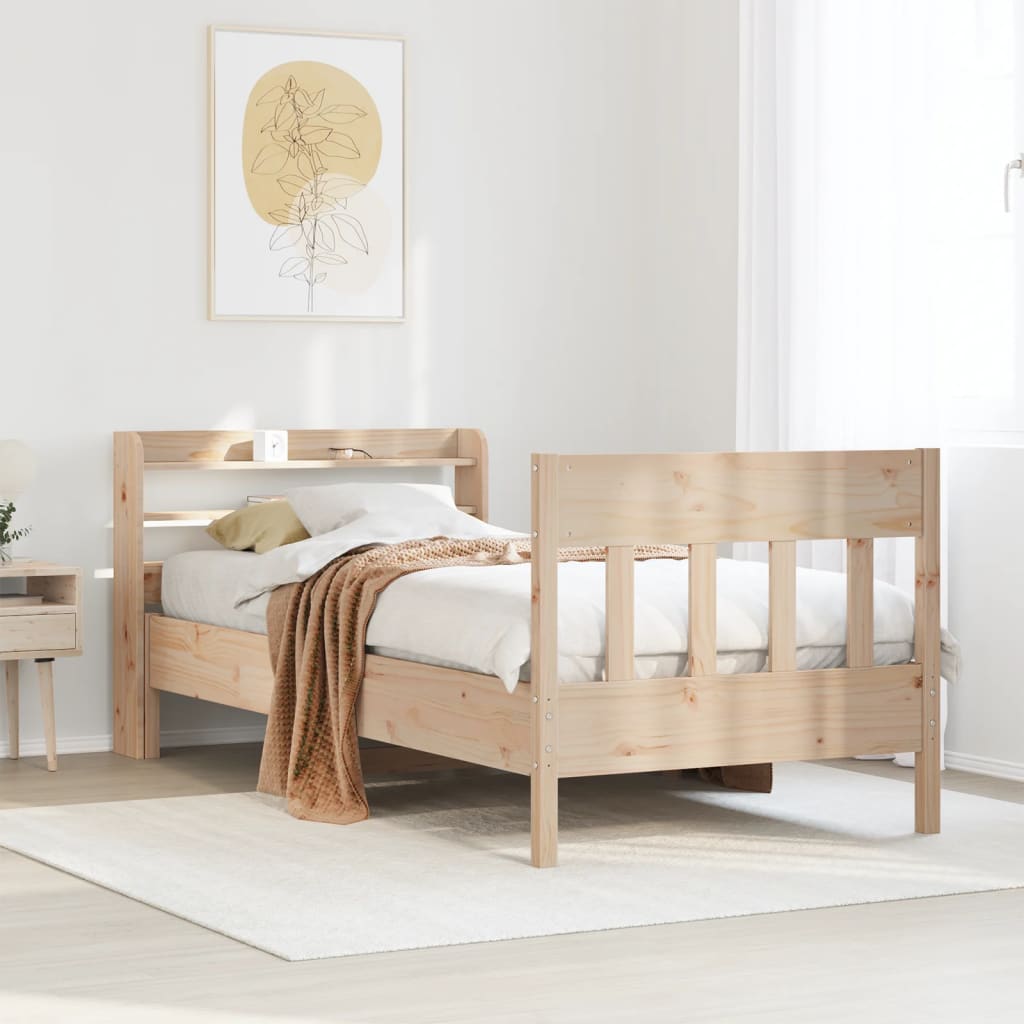 Letto senza Materasso 75x190 cm in Legno Massello Pino - homemem39
