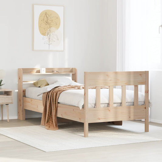 Letto senza Materasso 75x190 cm in Legno Massello Pino - homemem39