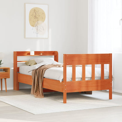 Letto senza Materasso Marrone Cera 75x190 cm in Legno di Pino - homemem39