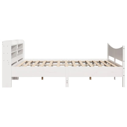 Giroletto con Testiera Bianco 200x200 cm Legno Massello di Pino | homemem39