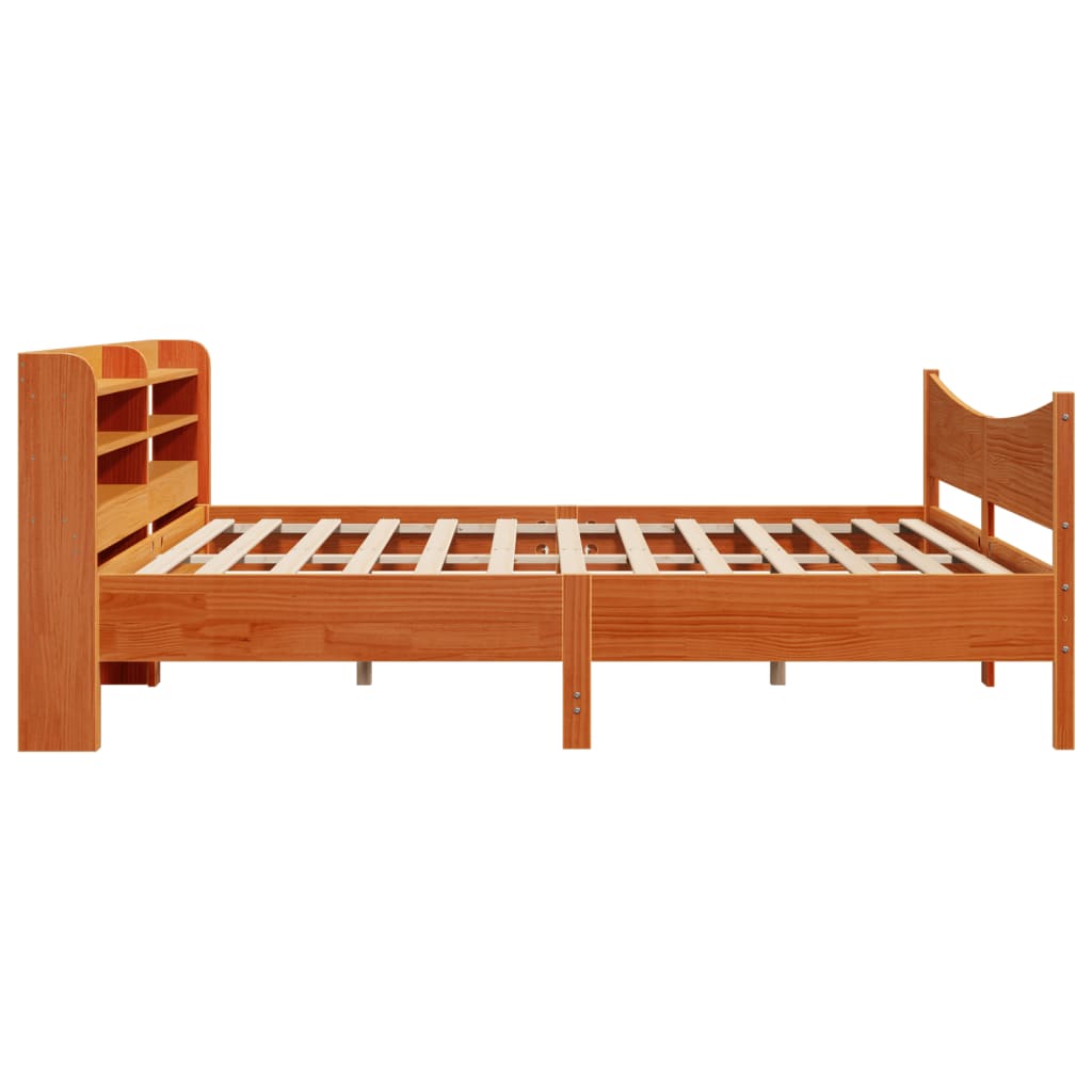 Giroletto con Testiera Marrone Cera 180x200 cm Massello Pino | homemem39