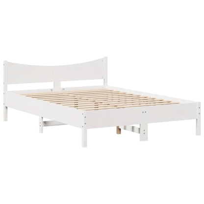 Giroletto con Testiera Bianco 160x200 cm Legno Massello di Pino | homemem39