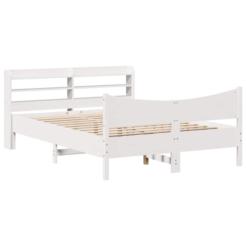 Giroletto con Testiera Bianco 150x200 cm Legno Massello di Pino | homemem39