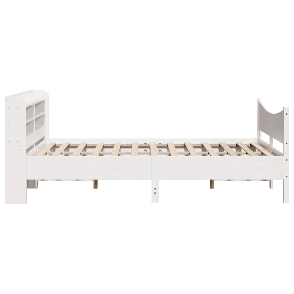 Giroletto con Testiera Bianco 150x200 cm Legno Massello di Pino | homemem39