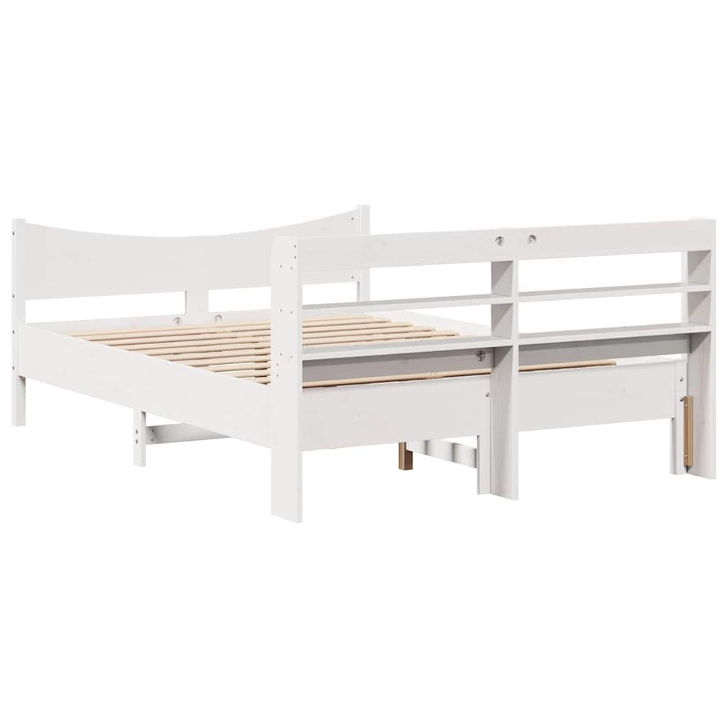 Giroletto con Testiera Bianco 150x200 cm Legno Massello di Pino | homemem39