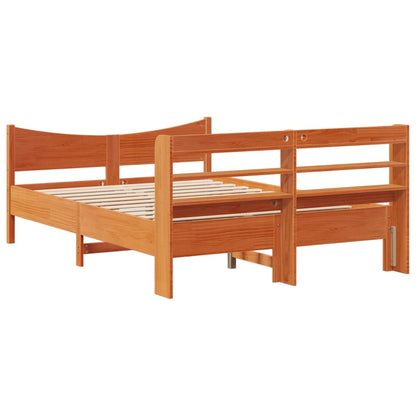 Giroletto con Testiera Marrone Cera 120x200 cm Massello Pino | homemem39