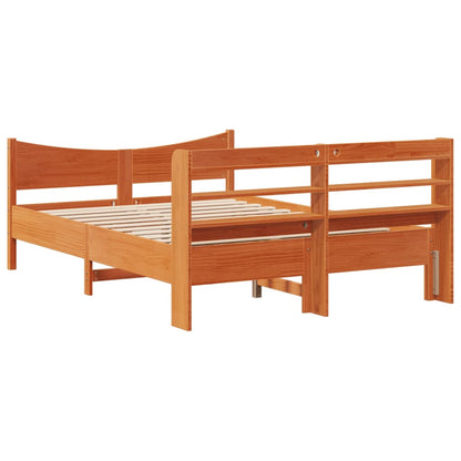 Giroletto con Testiera Marrone Cera 140x190 cm Massello Pino | homemem39
