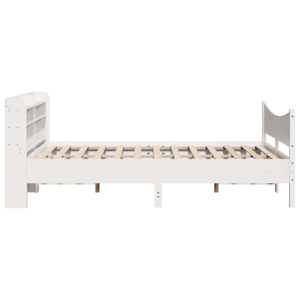 Giroletto con Testiera Bianco 135x190 cm Legno Massello di Pino | homemem39