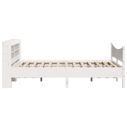 Giroletto con Testiera Bianco 135x190 cm Legno Massello di Pino | homemem39