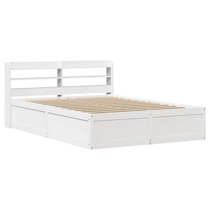 Giroletto con Testiera Bianco 150x200 cm Legno Massello di Pino - homemem39