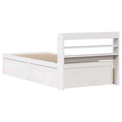 Giroletto con Testiera Bianco 90x190 cm Legno Massello di Pino | homemem39