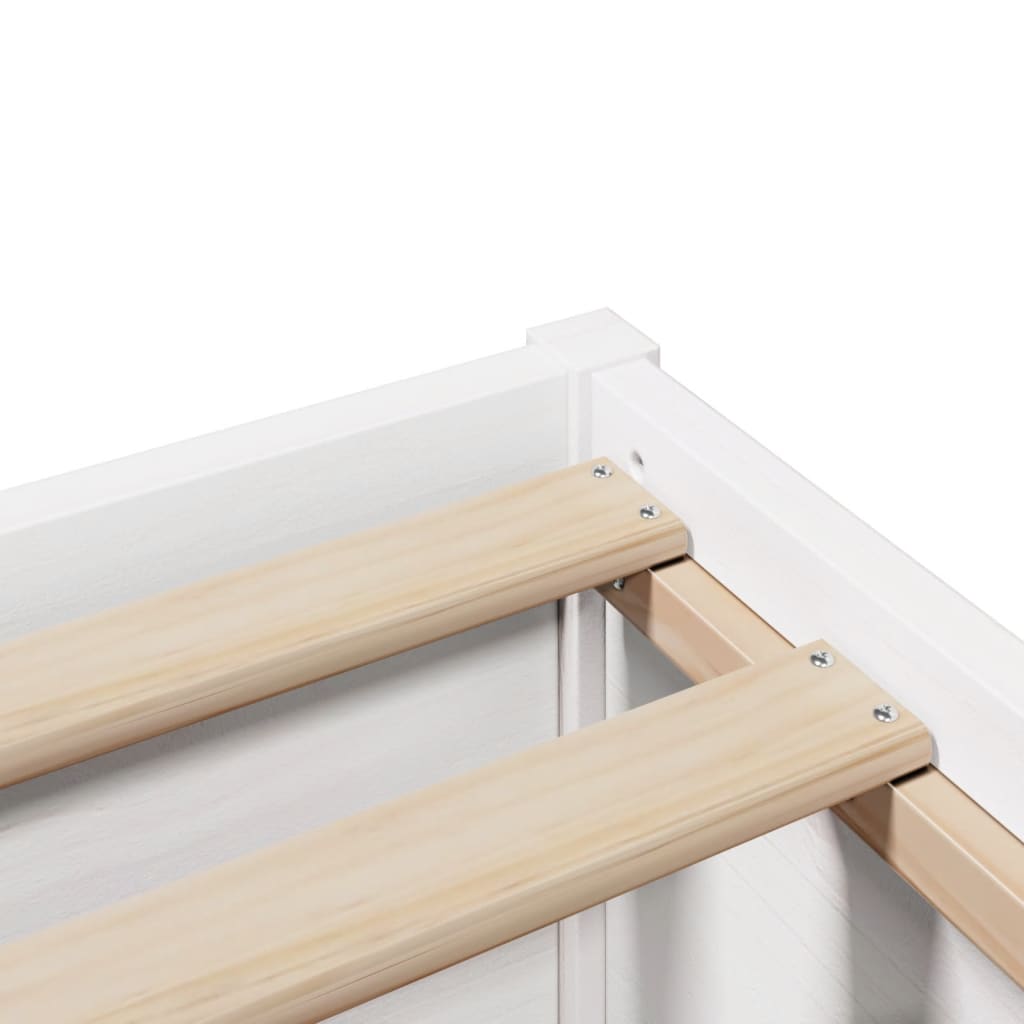 Giroletto con Testiera Bianco 90x190 cm Legno Massello di Pino | homemem39