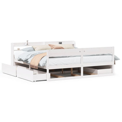 Letto senza Materasso Bianco 180x200 cm Legno Massello di Pino | homemem39