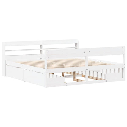 Letto senza Materasso Bianco 180x200 cm Legno Massello di Pino | homemem39
