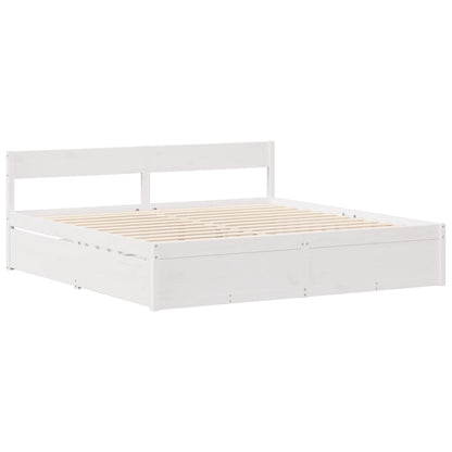 Letto senza Materasso Bianco 180x200 cm Legno Massello di Pino | homemem39