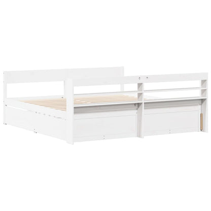 Letto senza Materasso Bianco 180x200 cm Legno Massello di Pino | homemem39