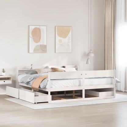 Letto senza Materasso Bianco 180x200 cm Legno Massello di Pino | homemem39