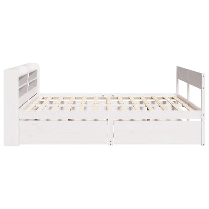 Letto senza Materasso Bianco 160x200 cm Legno Massello di Pino - homemem39