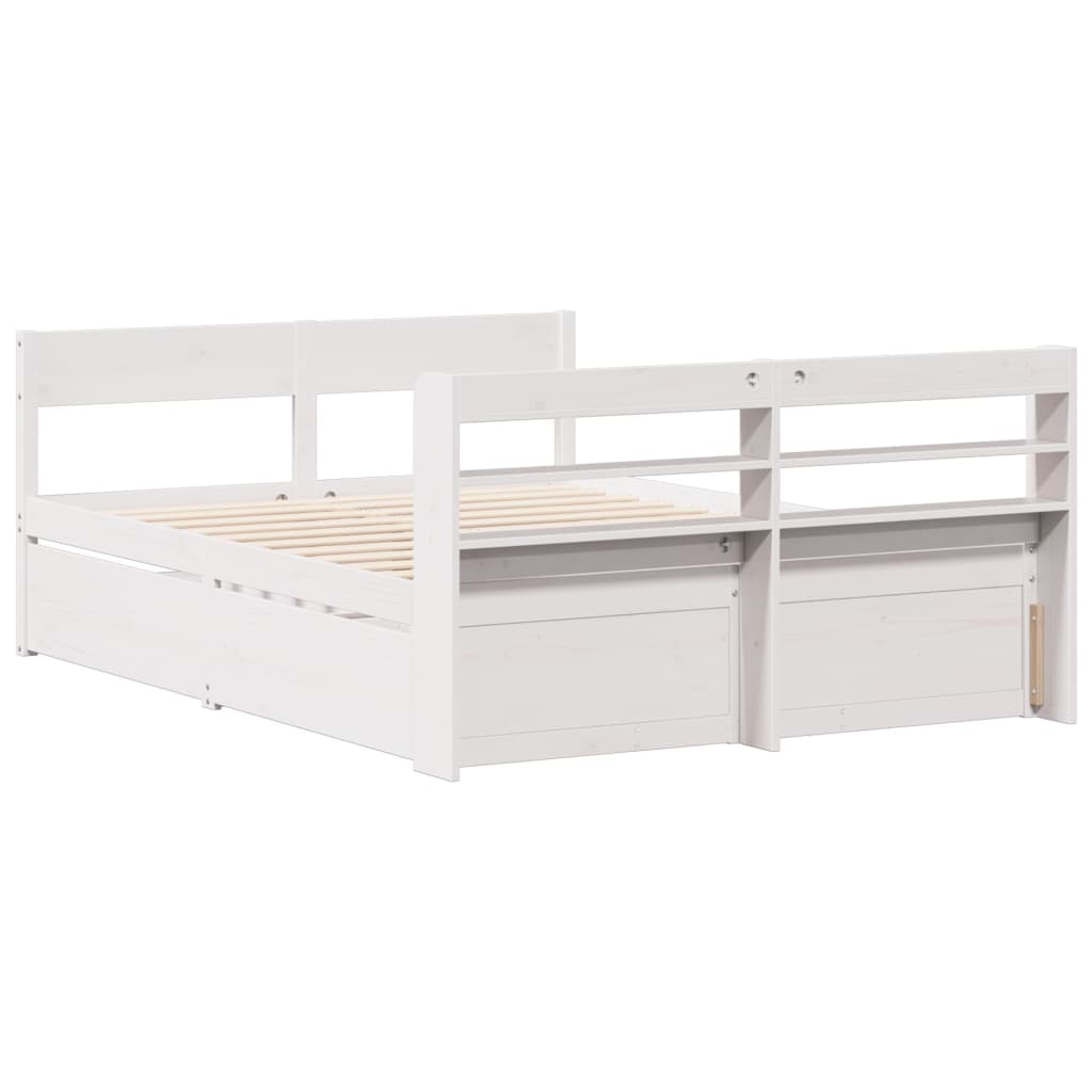 Letto senza Materasso Bianco 150x200 cm Legno Massello di Pino - homemem39
