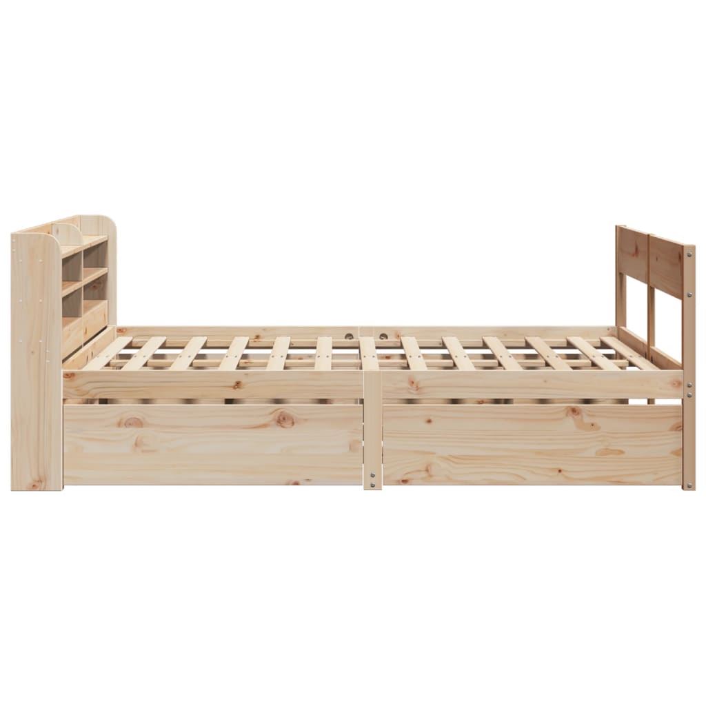 Letto senza Materasso 140x200 cm in Legno Massello di Pino - homemem39