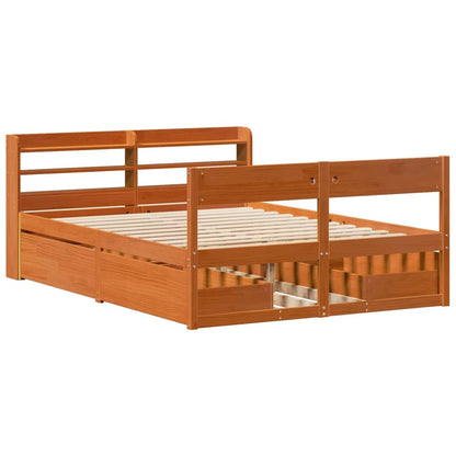 Letto senza Materasso Marrone Cera 120x200 cm in Legno di Pino | homemem39