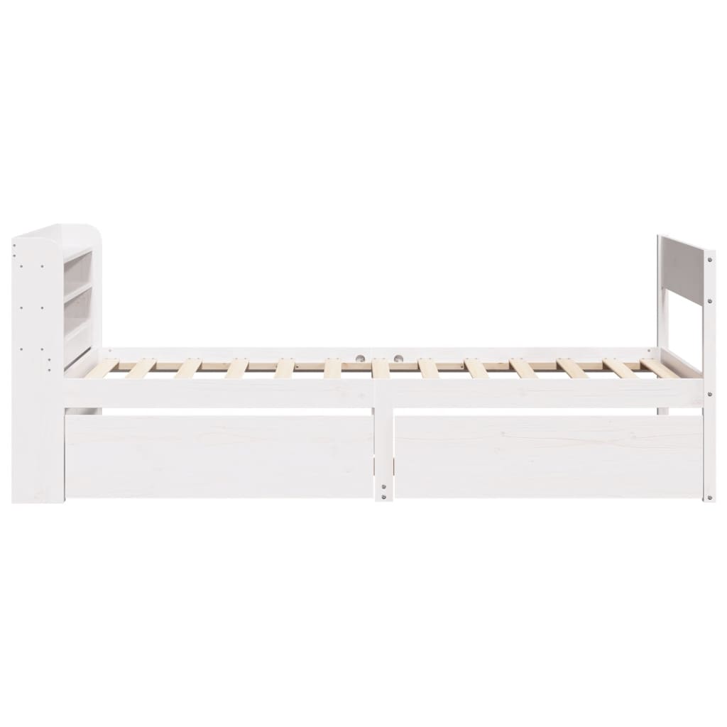 Letto senza Materasso Bianco 90x200 cm Legno Massello di Pino - homemem39