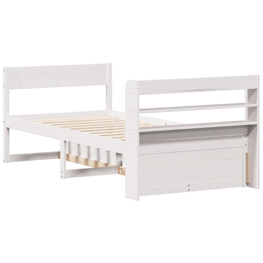 Letto senza Materasso Bianco 90x200 cm Legno Massello di Pino - homemem39