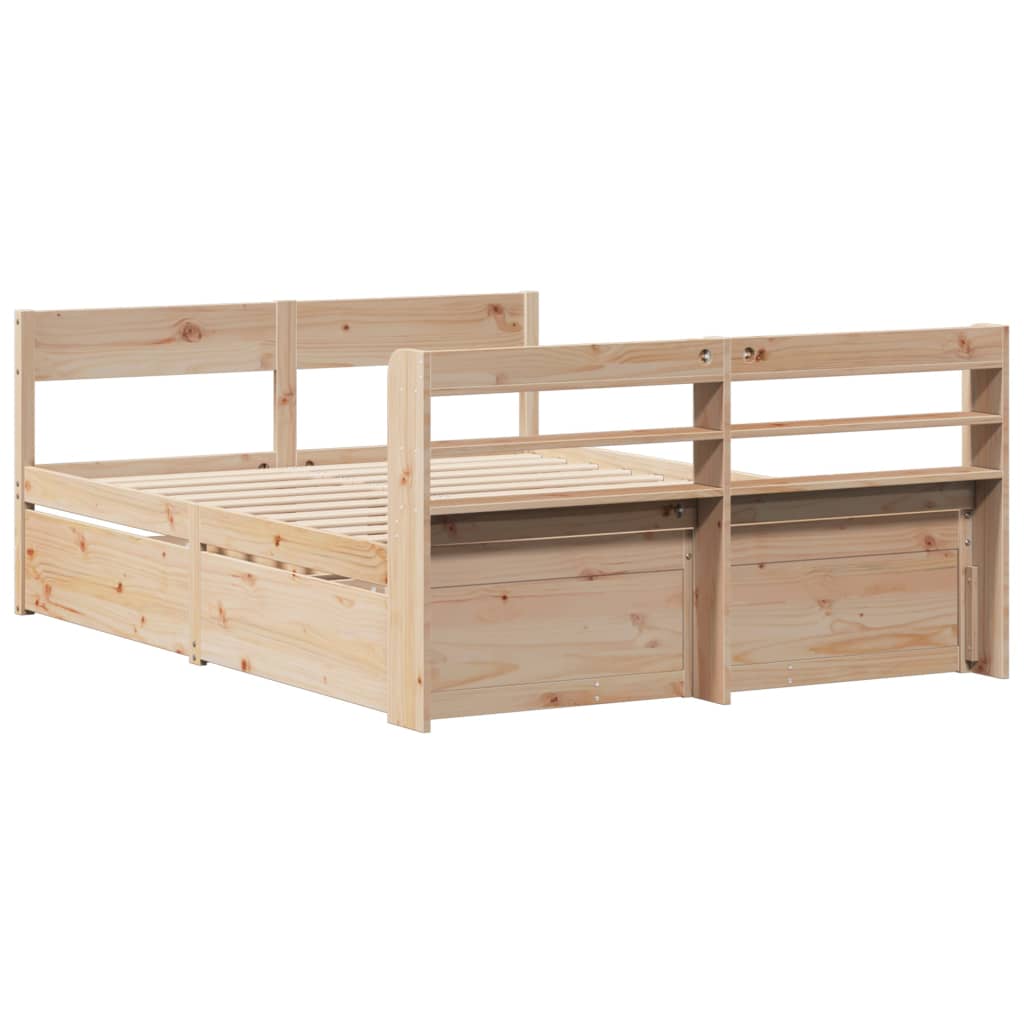 Letto senza Materasso 135x190 cm in Legno Massello di Pino | homemem39