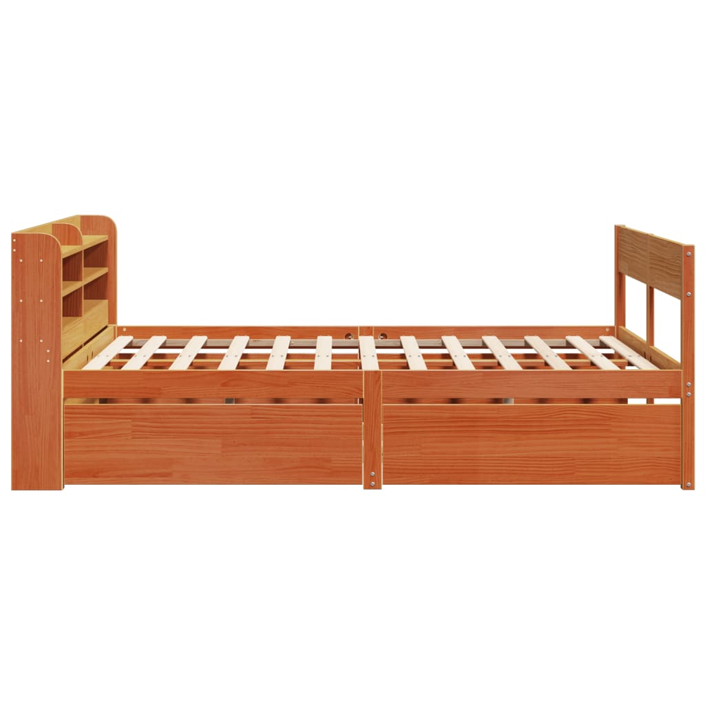 Letto senza Materasso Marrone Cera 120x190 cm in Legno di Pino | homemem39