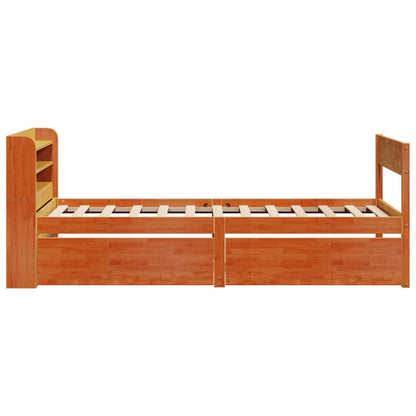Letto senza Materasso Marrone Cera 75x190 cm in Legno di Pino