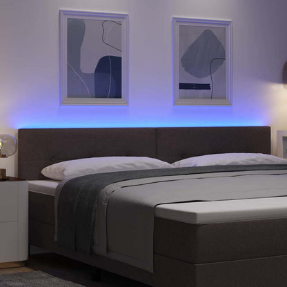 Testiera LED con strisce LED Marrone Scuro 200 cm Tessuto