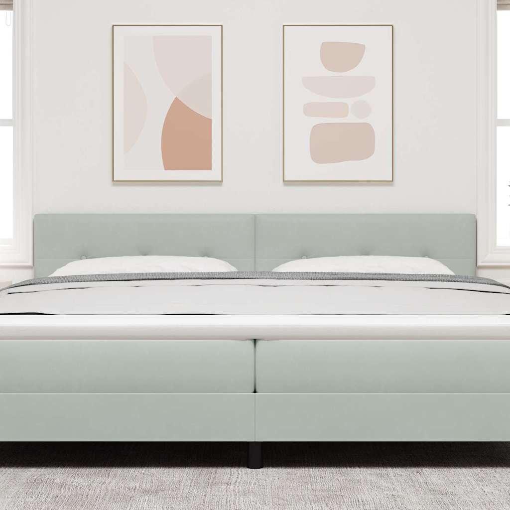 Testiera con luci a strisce a LED Grigio chiaro 100 cm Velluto